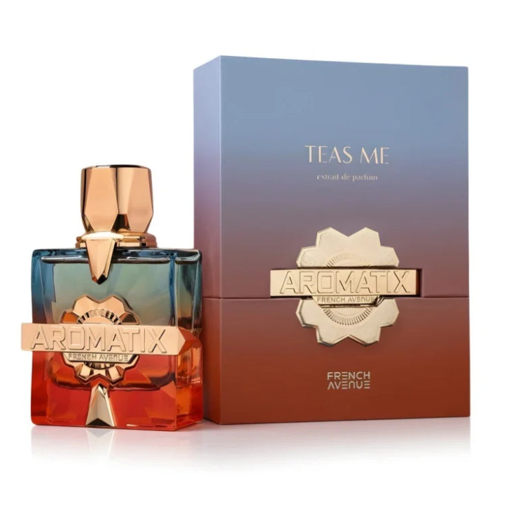 French Avenue Teas Me Extrait de Parfum 100ml bottle – sweet comforting fragrance – available at Fantasy Centre, Doha Qatar.
