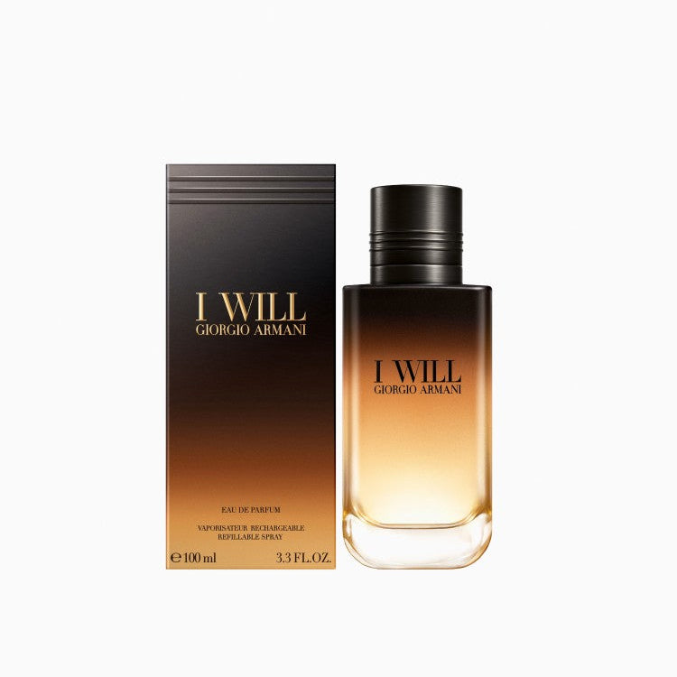 Armani I WILL Eau De Parfum 100ML woody vanilla men's fragrance with bergamot vanilla and woody leather in Doha Qatar