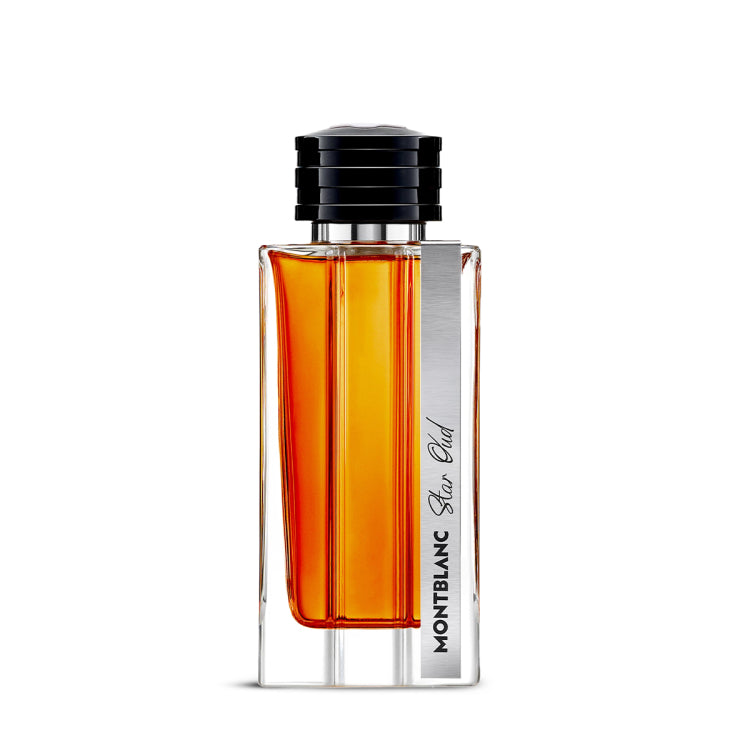 Montblanc Star Oud Eau de Parfum 125ML bottle for men with luxury oud and spicy woody notes – available at Fantasy Centre, Doha, Qatar.