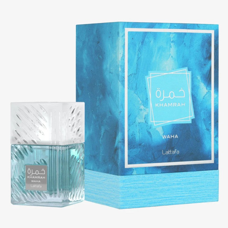 Lattafa Khamrah Waha Eau De Parfum 100ML oriental gourmand perfume with cinnamon, praline, and vanilla available online in Doha Qatar at Fantasy Centre