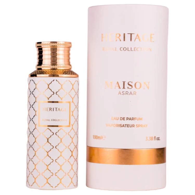 Maison Asrar Heritage Eau De Parfum 100ML luxury woody aromatic perfume bottle in Doha Qatar at Fantasy Centre