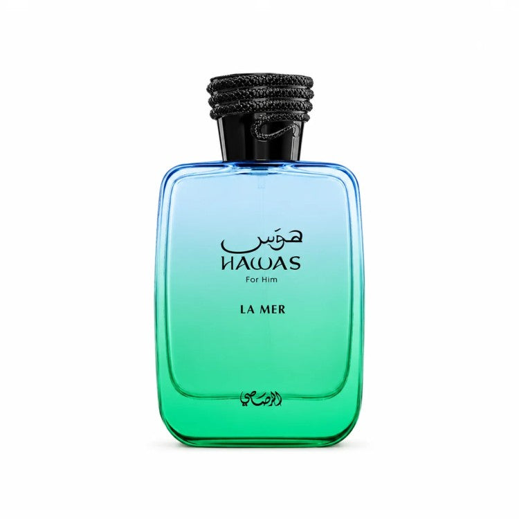 Rasasi Hawas La Mer Eau De Parfum 100ML fresh aquatic fragrance with fruity floral and musky notes available online in Doha Qatar