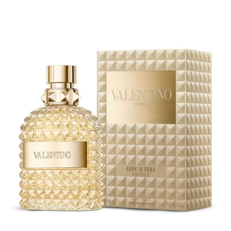 Valentino Born In Roma The Gold Uomo EDT 100ML men's fragrance with spicy notes, Virginia cedar, vanilla and amber in Doha Qatar